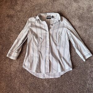 Light blue stripped collard shirt - size m